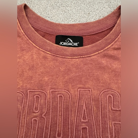 JORDACHE Pink Tie Dye Logo Sweater Sweatshirt in XL - Picture 6 of 9